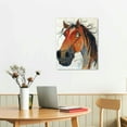 thumbnail image 3 of JRXY  Canvas Wall Art Cute Horse Pictures Painting Canvas Paintings Watercolor Horse Wall Art for Living Room Bathrooms Home Modern Office Decor Canvas Art Wall Decor 16x20 in, 3 of 5