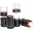 thumbnail image 1 of Lot de 4 Lanternes de Camping Essentielles, Lanternes Pliables à Piles avec Stroboscope/SOS Rouges, Base Magnétique, pour Pannes de Courant, Ouragan, Lumières de Tente pour Urgence, 1 of 7
