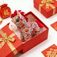 thumbnail image 3 of Année Cheval Année du Motif Rouge Peluche Festive pour Enfants et Maison Douce Câline Mascotte du Zodiaque, 3 of 4