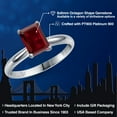thumbnail image 2 of Gem Stone King 900 Platinum Red Garnet Engagement Ring for Women | 1.95 Cttw | Emerald Cut 8X6MM | Gemstone January Birthstone | Size 7, 2 of 6