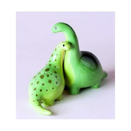 Green Brontosaurus Dinosaur Salt Pepper Shaker Set 3 75 Inches Green Brontosaurus Dinosaur Salt Pepper Shaker Set 3 75 Inches Ceramic
