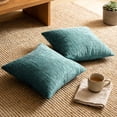 thumbnail image 5 of COOKCOK Chenille Throw Pillow Covers 18x18 Inch Set of 2, Thick Textured Farmhouse Decorative Pillow Cases for Couch Sofa Bed Living Room, Teal, 5 of 8