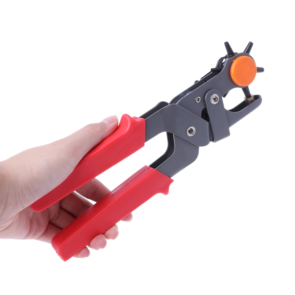 Geemin 6 Sized Heavy Duty Belt Hole Punch Hand Pliers Belt Holes Pliers Tool