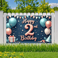 thumbnail image 4 of Yatrandify Decorative Design Happy Birthday Banner Balloon Decoration Happy 2nd Birthday Polyester Material Colorful Theme for Kids Party Event Decoration Indoor Celebration, 4 of 6