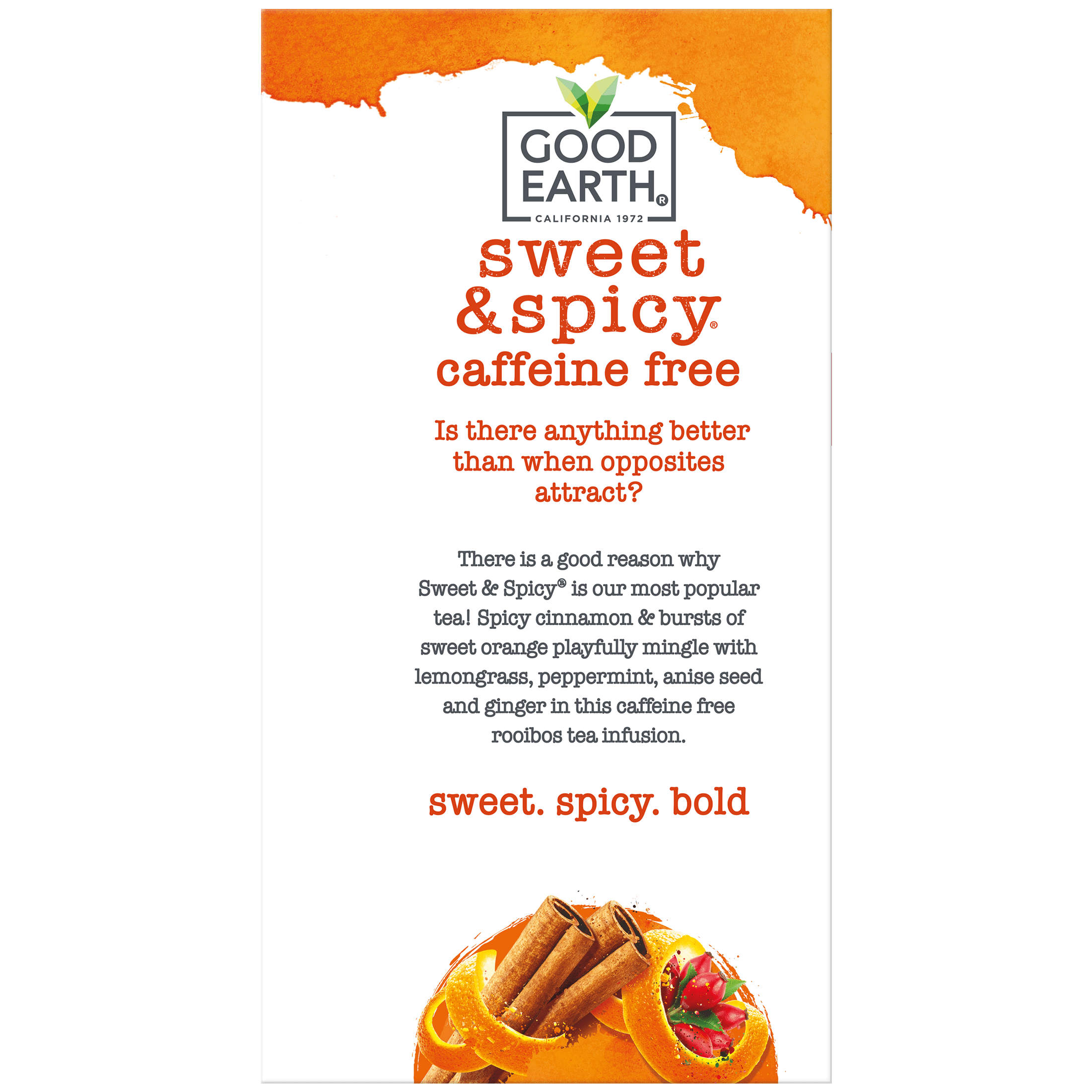 (3 pack) Good Earth Herbal & Black Tea, Sweet & Spicy, Caffeine Free, Tea Bags, 18 Ct