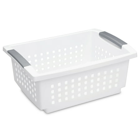 Sterilite, Medium Stacking Basket, White