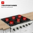 thumbnail image 6 of GASLAND Chef Slide-in Natural Gas Cooktop, 6 Deep Recessed Sealed Burners, 6 of 8