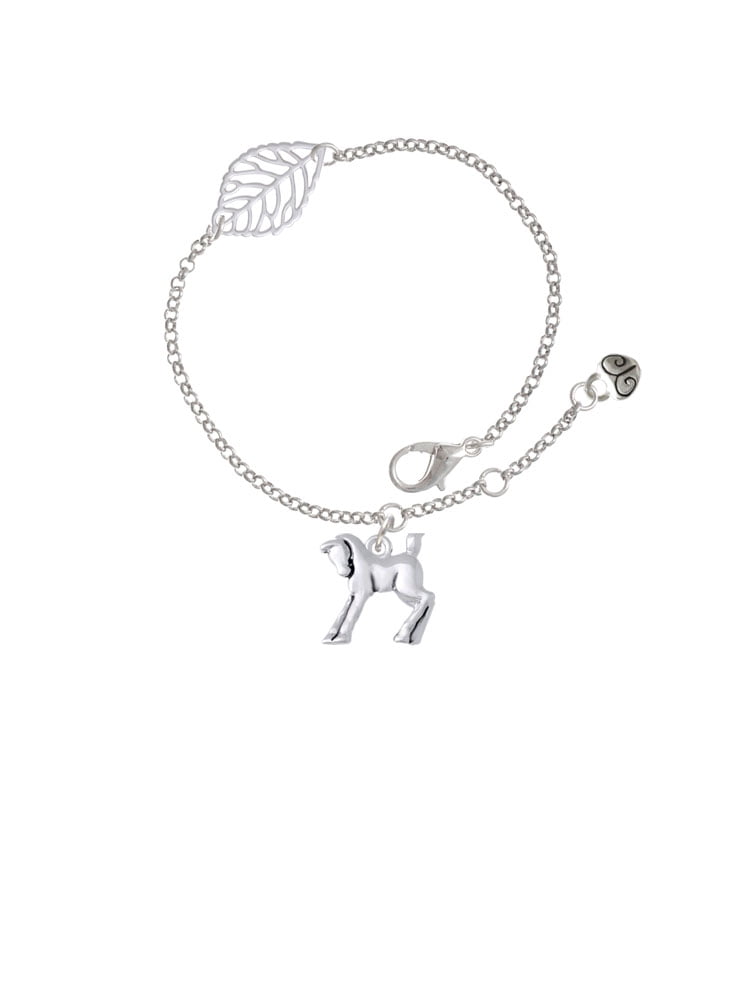 Delight Jewelry Silvertone Equestrian Horse - Silvertone Leaf Delicate Bracelet, 6.25+1.75"