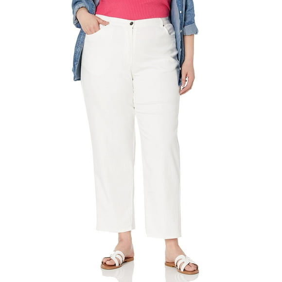 Ruby Rd. womens Plus-size Classic 5-pocket Fly Front Denim Jean Pants, White, 24 US