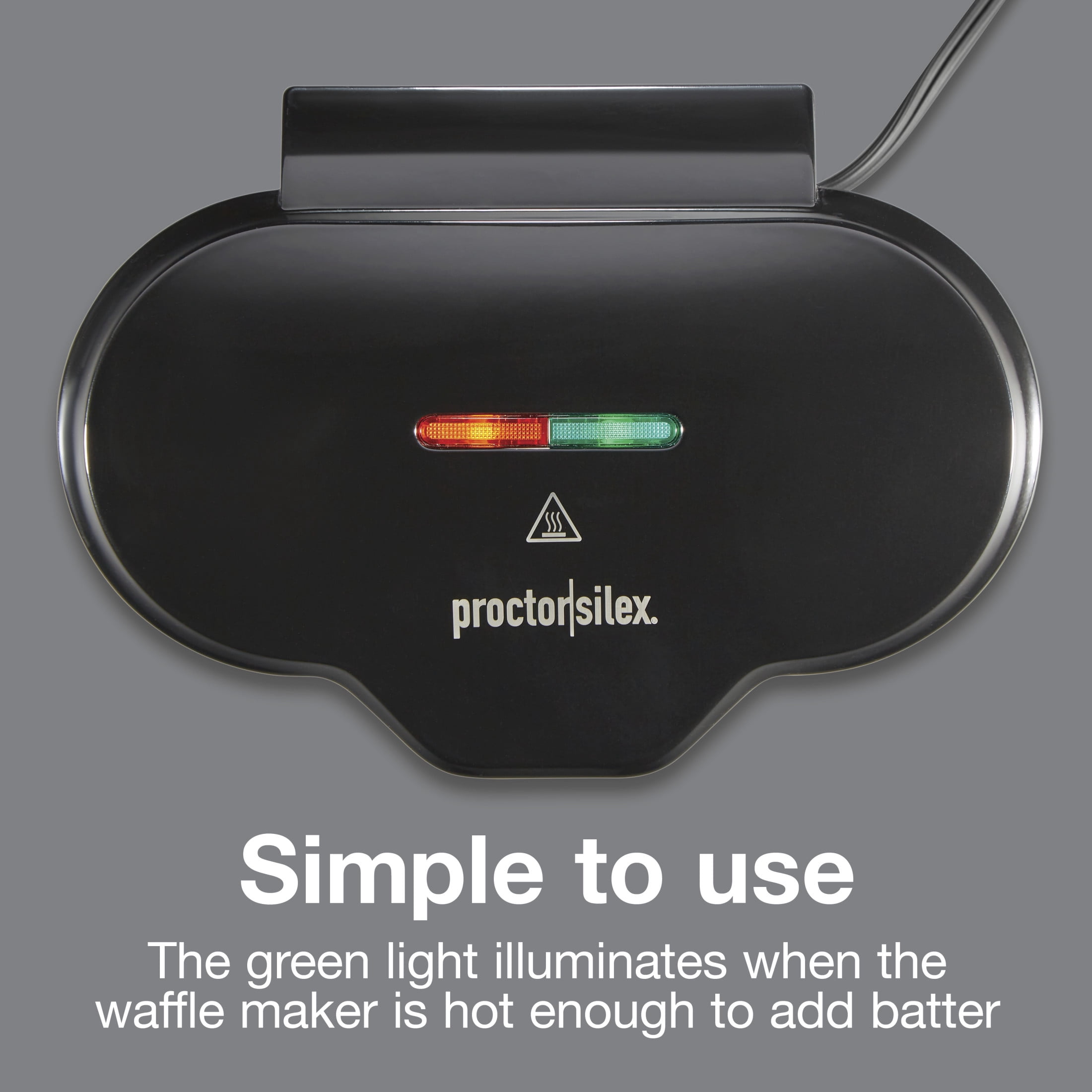 Proctor Silex Double Mini Waffle Maker with Nonstick Grids, Makes 4 in. Round Waffles, Black