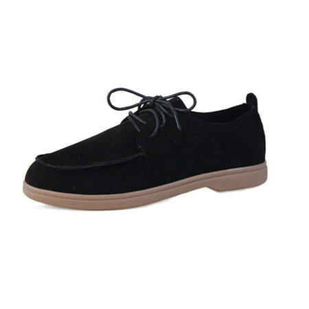 

ZHAGHMIN Women S Daddy Shoes Suede Flat Front Lace Up Casual Flock Single Shoes Causal Shoes Women Shoes Casual Sandals Women S Air 1 Low Casual Shoes Sizes 5 - 12 Summer Shoes Womens Casual Slip On