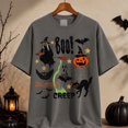 thumbnail image 2 of Boo Halloween Shirt, Retro Witch Ghost Black Cat Graphic Tee, Vintage Creep Spooky Season Gift for Women Men, Unisex, 2 of 10
