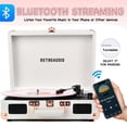 thumbnail image 2 of Tocadiscos de vinilo RetroAudio Bluetooth de 3 velocidades White Rose, 2 of 7