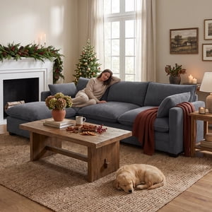 Noelse 110" L-Shaped Cloud Couch, Gray Sectional