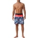 thumbnail image 2 of INSPIRAR CHIC Pantalones de baño atléticos hawaianos con cintura elástica y cordón para hombres, tropicales, 30, negro y rojo, 2 of 6