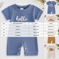 thumbnail image 3 of KPOPLK Baby Girl Clothes Romper Summer Infant Bodysuit Outfits Cotton Linen Jumpsuits Newborn Essential Preemie Clothes Size Preemie,Blue, 3 of 5