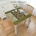 thumbnail image 2 of nygtbtfer Green Table Cloth Rectangle Table, Spillproof  Linen Tablecloth Wrinkle Free, French Vintage Floral Rectangle Tablecloth with Tassels for Table Dining, 2 of 7
