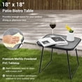 thumbnail image 4 of Barara King Garden Conversation Table Set, Conversation Loveseat Chairs Set, 3 Pieces Patio Folding Chaise Lounge Set with PVC Tabletop-Black, 4 of 8