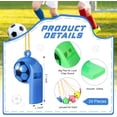 thumbnail image 3 of 24 Pcs Plastic Whistles with Lanyard Soccer Pattern Training Sports Whistle Kids Whistle for Referee School Camping Soccer Party Favors, 5 Colors, 3 of 5