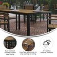 thumbnail image 6 of BizChair Commercial Grade Outdoor Dining Table 55" x 31" with Faux Teak Poly Slats and Metal Frame, Natural/Gray, 6 of 12