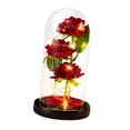 thumbnail image 1 of Flores artificiales Rosa preservada Belleza Flor rosa Regalos románticos para fiestas de Adornos de cumpleaños de Navidad Pétalo de base negro Yotijar Rose in Dome, 1 of 9