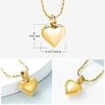 thumbnail image 2 of Gold Heart Cremation Urn Necklace for Ashes Stainless Steel Memorial Ash Pendant Keepsake Jewelry Personalized Customization Keepsake, 2 of 6