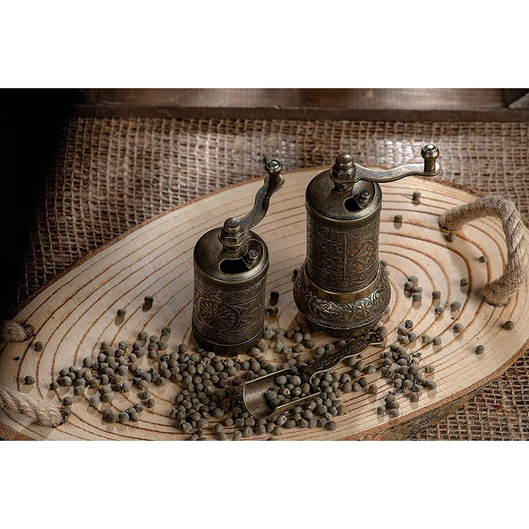 Salt And Pepper Grinder Set - Herb Grinder - Pepper Grinder Mill - Pepper  Mill - Spice Grinder - Salt Grinder - Coffee Bean Grinder - Spice Grinder  Manual (Antique Gold) 