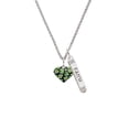 thumbnail image 2 of Delight Jewelry Silvertone Lime Green Cheetah Print Heart Silvertone Believe Faith Prayer Hope Bar Charm Necklace, 23", 2 of 4