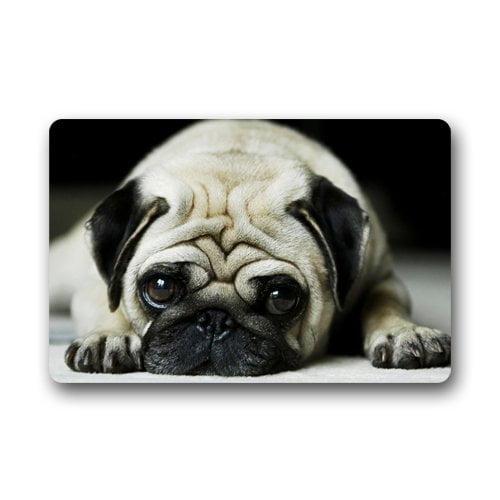 TOP QUALITY NOVELTY 60CMX110CM APROX 4X2FT WOVEN RUGS/MATS PUG DOGS DESIGN 