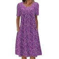 thumbnail image 1 of Ketyyh-chn99 Robes d'Été Grande Taille Femme Élégante Robe de Soirée Manche à Volants à Étages Évasée Robe Mini Violet,m, 1 of 5