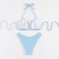 thumbnail image 4 of JAKANYQ New Split Plaid Print Strappy Bikini Vibrant Colorful Swimsuit, M, 4 of 5