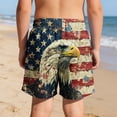 thumbnail image 4 of Afuyipoi Independence Day Shorts for Boys,Patriotic Print Double Layer Side Pockets Quick Dry Swim Trunks 5-6, 4 of 8
