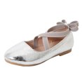 thumbnail image 2 of FLMEI Little Big Girls Leather Shoes for Kids Toddler Dance Performance Flat Shoes Baby Soft Sole Shiny Princess Shoes for Girls, 2 of 9