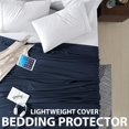 thumbnail image 4 of Luxury Cathay Silky Soft Polyester Single Flat Sheet, Twin Size, Navy Blue, 4 of 4