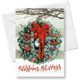 thumbnail image 4 of Wreath in Snow Religious Christmas Cards - Set of 18 Large 5 x 7-Inch Folded Cards, Themed Holiday Card Value Pack, Envelopes Included, 4 of 8