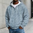 thumbnail image 2 of HAYIMI Sweatshirts Men Casual Leopard Pattern Zip Front Hoodie Drawstring Hood Pocket Long Sleeve Relaxed Streetwear Jacket Cozy Tops, 2 of 4