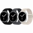 thumbnail image 1 of Chenchen 3 Pack Magnetic Braided Band for Samsung Galaxy Watch 8 40mm 44mm, Galaxy Watch8 Classic 46mm, One Click No Gap Elastic Stretchy Nylon Fabric Sport Strap for Women Men, 1 of 1