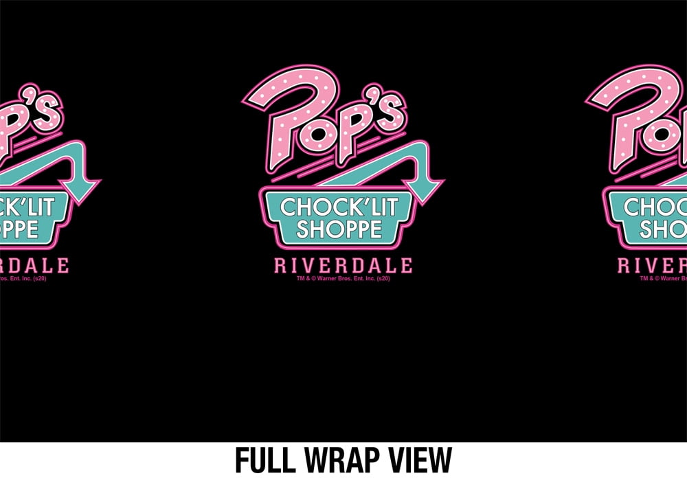 Riverdale Official Riverdale Pops Chock'Lit Shoppe Pattern 18 oz Insulated Water Bottle, Leak Resistant, Vacuum Insulated Stainless Steel with 2-in-1 Loop Cap