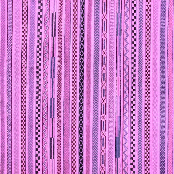 Ahgly Company Indoor Square Abstract Purple Modern Area Rugs, 6' Square