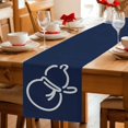 thumbnail image 5 of Navy Blue Cute Gourd Table Runner 72 Inches, Geometric Modern Abstract Art Bed Runner Dresser Scarves Tabletop for Indoor Outdoor Parties/Ceremony/Banquet, 14" x 72", 5 of 9