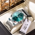 thumbnail image 2 of Swiss luxury men's watch, new ultra-thin waterproof quartz wristwatch, live stream: P930 rose gold two-tone black dial with steel strap., 2 of 5