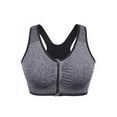 thumbnail image 1 of Women's Zip Front Closure Sports Bra Ultra-thin Large Bra Sports Bra Front Zipper Full Cup Padded Tops Seamless Wirefree Active Workout Gym Yoga Bras, 1 of 7