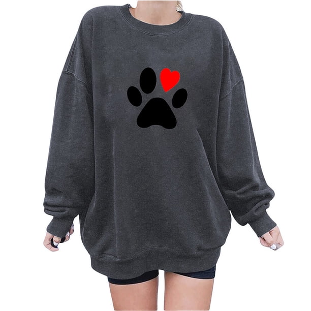ICHUANYI Liquidación Moda de mujer Otoño Impreso Blusa suelta de manga larga Cuello redondo Casual Pullover Tops Sweatershirt ICHUANYI WER202308172519