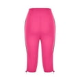thumbnail image 4 of USNSM Summer Casual Capri Pants for Women Solid Color Slim Fit Drawstring Straight Pants Comfortable Hem Tie Capri Pants Hot Pink XXL, 4 of 6