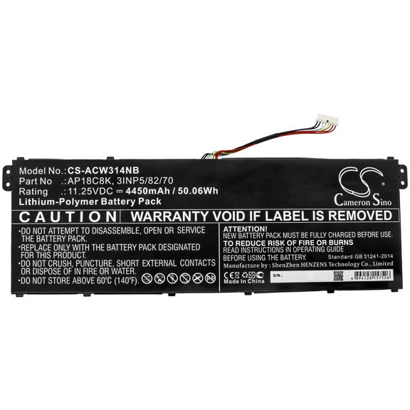 4450mAh 3INP5/82/70 AP18C8K Battery for Acer Swift 3 SF314-57-77MU Swift 3 SF314-57G-57HM Chromebook 314 C933-C7GM Chromebook 31