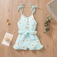 thumbnail image 2 of FRSASU Kids Jumpsuit Clearance,Summer Baby Girls Clothes Infant Belt Little Daisy Print Refresh Sling Jumpsuit, 2 of 9