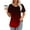 Red, variant on Viadha Womens Tops Summer Fashionable Women's Casual Short Sleeved Loose Round Neck Printed Top Summer Blouses for Women 2024