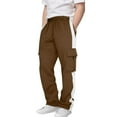 thumbnail image 2 of ATOGUTA Boys Cargo Pants Casual Baggy Elastic Waist Workout Sweatpants Joggers Size 3T-14, Brown, 2 of 6