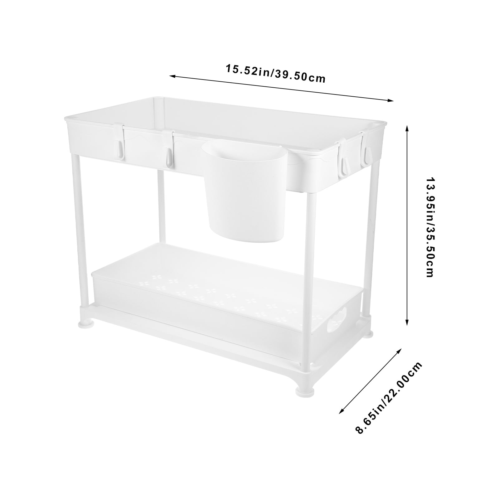 GOOHOCHY Under Sink Pull-Out Drawer Organizer, Space-Saving Kitchen Cabinet Storage Rack for Counter and Cabinet Organization