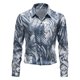 thumbnail image 3 of Camisas s Para Hombre Interior Camisas superiores holgadas de poliéster para otoño e invierno para hombre, blusa holgada informal de algodón con estampado de solapa, camisa informal de manga (Blue, M), 3 of 6